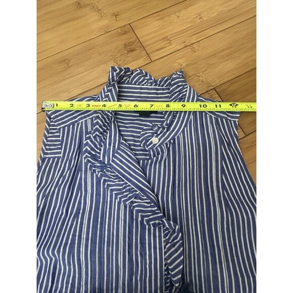 Ann Taylor Blouse Bundle -Striped Sleeveless & Blue Long Sleeve Preppy Chic XS - Picture 7 of 9
